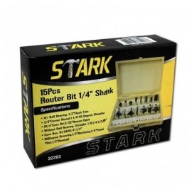 Brocas Para Router 15 Piezas 1/4" Stark Tools 32203