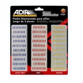 Piedras Diamantadass Para Afilar 3 Piezas Adir 09359