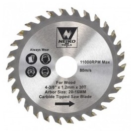 Disco Sierra Circular Dientes De Carburo 4-3/8" X 5/8" X 3/4" Neiko 10771A