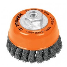 Carda De Copa Alambre Trenzado Fino 3" Para Esmeril Truper 14186