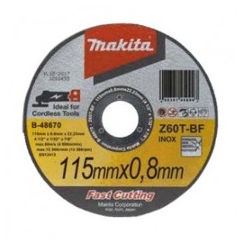 Disco Abrasivo Corte De Metal 4 1/2" Inox 0. 8 Mm (Plano) Makita B48670 1