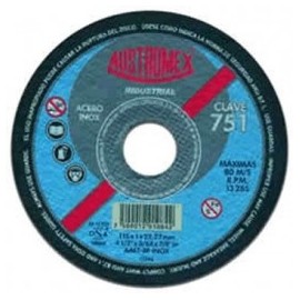 Disco Abrasivo Para Corte Acero Inoxidable 4 1/2" X 3/64" X 7/8" Austromex 751