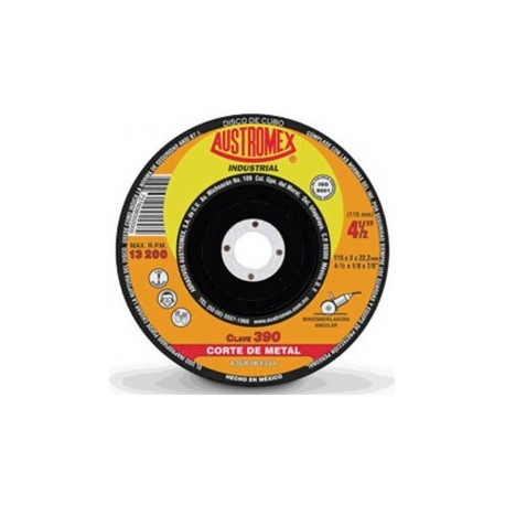 Disco Para Corte Metal 4 1/2" Austromex 390 (Cubo)