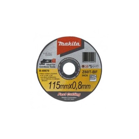 Disco Abrasivo Corte De Metal 4 1/2" Inoxidable Concavo Makita B49507 1