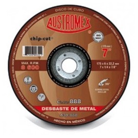 Disco Abrasivo Para Desbaste Metal 7" X 1/4 X 7/8 Austromex 888