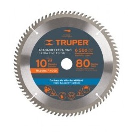 Disco Sierra Para Madera 10" 80 Dientes Centro 1" Truper 18309