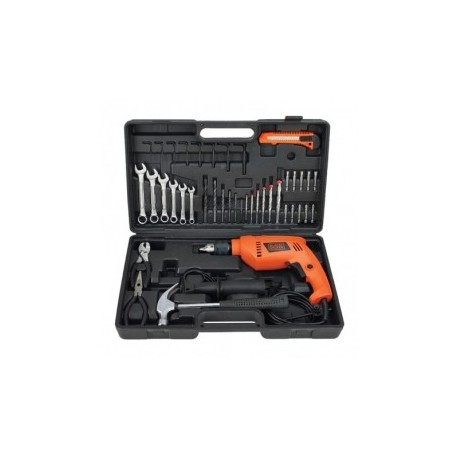 Rotomartillo 1/2" 550Watts V.V.R. Caja Plastica Y 40 Herramientas Black & Decker BDHD565K-B3