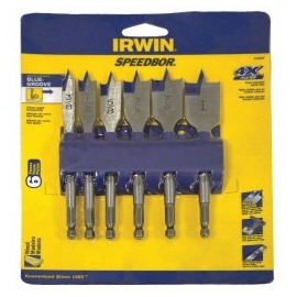 Brocas Planas 3/8" Y 1" 6 Piezas Irwin 14027