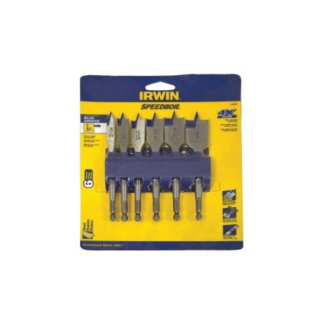 Brocas Planas 3/8" Y 1" 6 Piezas Irwin 14027