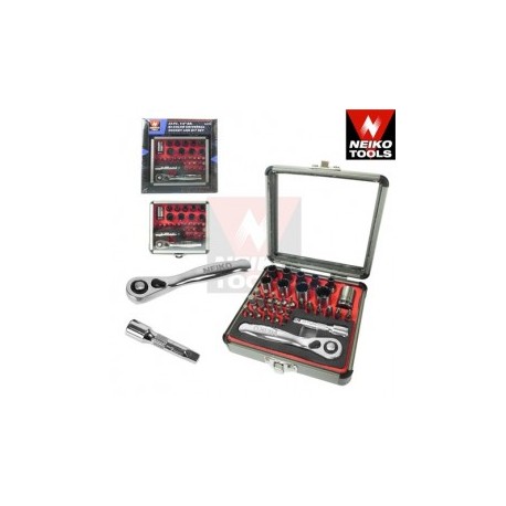 Dados Y Puntas Con Matraca 34 Pizas 1/4" Neiko 04159A