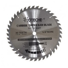 Disco Sierra Circular Dientes Punta De Carburo 10" X 40 Hoteche 10X40T