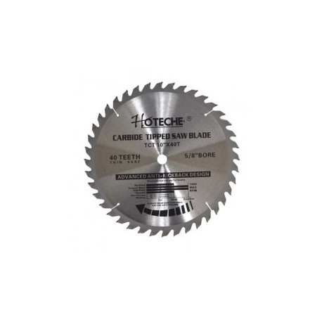 Disco Sierra Circular Dientes Punta De Carburo 10" X 40 Hoteche 10X40T