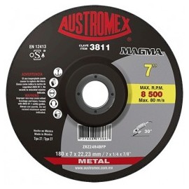 Disco Para Desbaste Metal 7" X 1/4" X 7/8" Austromex 3811