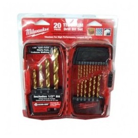 Brocas De Titanio 1/16" - 1/2" Zanco Triangular 20 Piezas Milwaukee 48891105