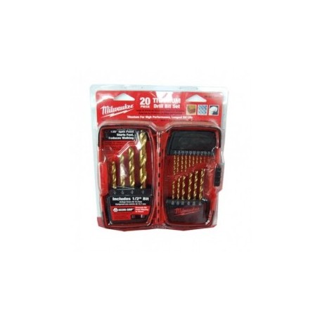 Brocas De Titanio 1/16" - 1/2" Zanco Triangular 20 Piezas Milwaukee 48891105