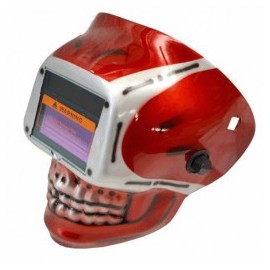 Careta De Plástico Soldador Calavera Roja Hoteche Hp53924