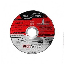 Disco De Corte 4 1/2" X 1/32"X 7/8" Acero Inoxidable California Machinery CALD10