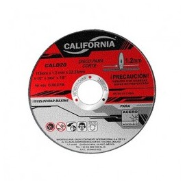 Disco De Corte 4 1/2" X 3/64"X 7/8" Acero Inoxidable California Machinery CALD20