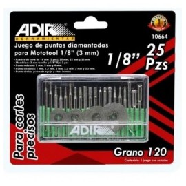 Puntas Diamantadas Para Mototool 1/8" Adir 010664