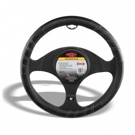 Cubrevolante De Piel Color Negro Deportivo MIKELS CU-PD
