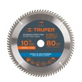 Disco Sierra Para Madera 10" 60 Dientes Centro 1" Truper 18308